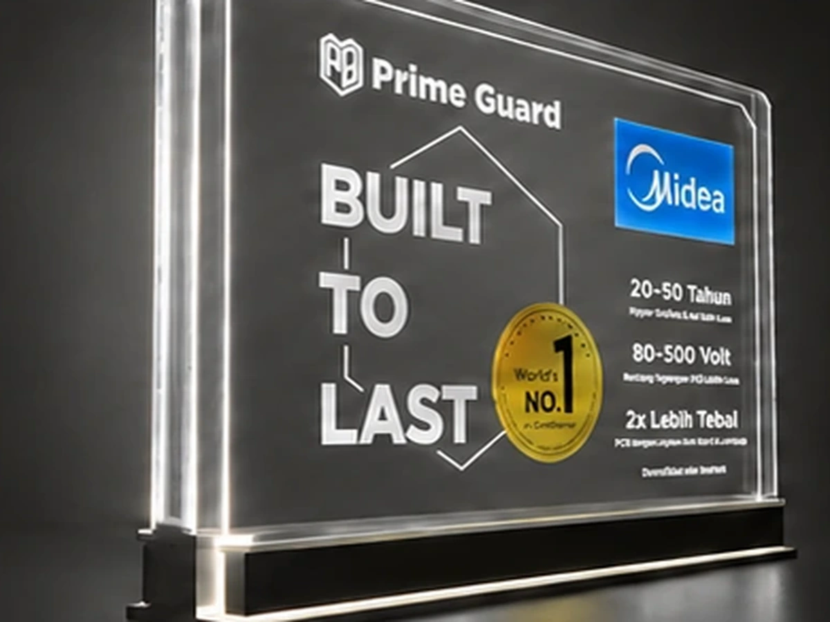 Close-up of the Prime Guard identity and built-to-last message on the illuminated acrylic panel
